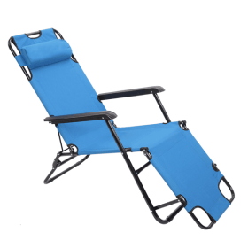 [Same Model Code: 75407956]Folding Chaise Lounge Chair for Outdoor, 2-in-1 Portable Tanning Chair with Pillow