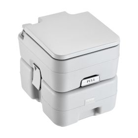 Portable Toilet for Camping, Porta Potty with Carry Bag, 5.3 Gal Waste Tank & 3.2 Gal Flush Tank, Push-Button Pressurized Flush Commode