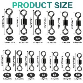 100pcs/pack Stainless Steel Rolling Swivel Connector; 30Lb-1322 Lb High Strength Fishing Rolling Barrel Swivels Fishing Tackle Accessories For Sa (size: 8/0, 551lb)